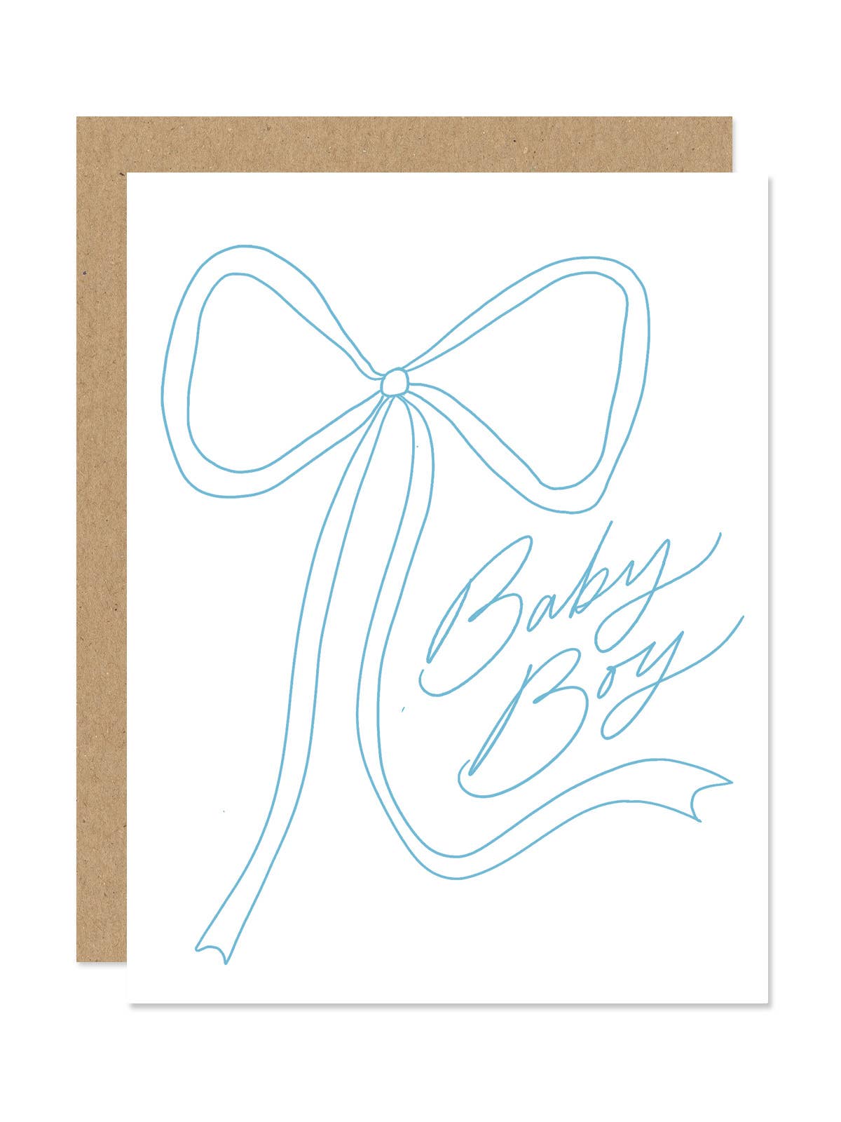 Blue Bow Baby Boy Card